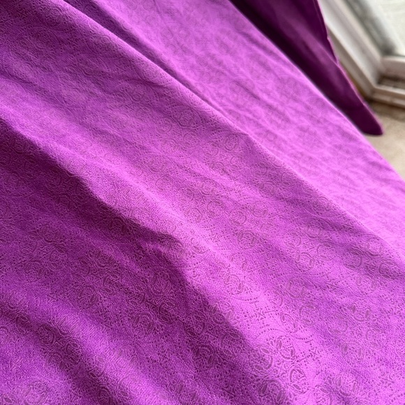 Wrangler Pearl Snap Suede Western Button Up Shirt Size Large Purple Pattern - Picture 10 of 10